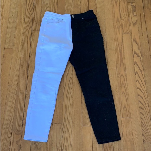 PrettyLittleThing Denim - Pretty little thing black and white jeans